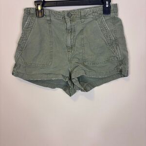 Aerie Green Cotton Stretchy Back Shorts Size Small